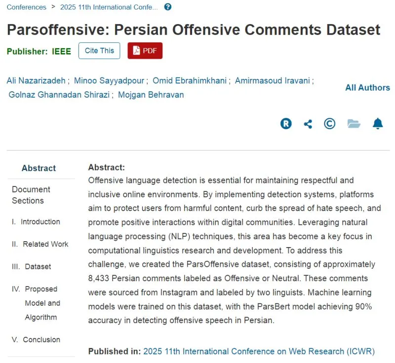 دیتاست فارسی ParsOffensive