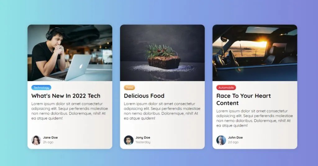 لیست مقالات با html و css